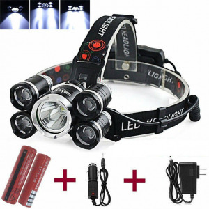 FIVE LIGHT Nagy fényerejű 5 lámpás akkus LED fejlámpa