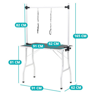 Kisállat-kozmetikai asztal két kikötőkarral