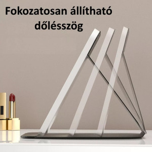 Érintős kozmetikai sminktükör, összecsukható, LED keret,akkumulátoros,fehér