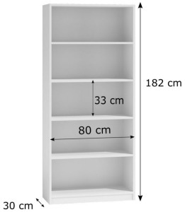 Shannan R80 polcos szekrény, 80x182x30 cm, tölgy