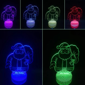 3D LED Karácsonyi ablakdísz, mikulásos ünnepi fény, 7szín, USB, 20cm magas