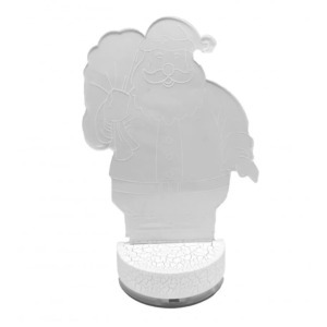 3D LED Karácsonyi ablakdísz, mikulásos ünnepi fény, 7szín, USB, 20cm magas