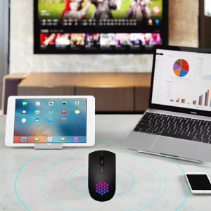 Vezetékes gamer egér, SXS-838, USB-C, RGB LED, 3200dpi, fekete borítás