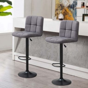 Szövet borítású bárszék 2db, világosszürke