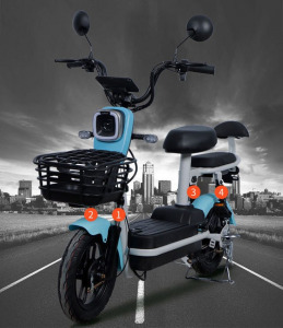 Phantom kétszemélyes robogó fekete-fehér 350W 30-40km