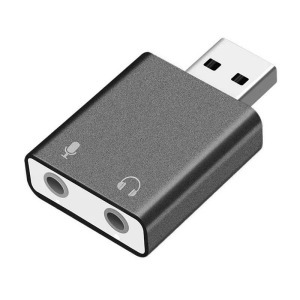 Külső USB 2.0 hangkártya 7.1, mikrofon + fejhallgató csatlakozó, fekete