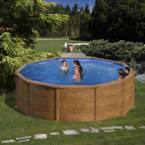 Pontaqua Kit Wood kerek fémfalas családi medence szett 4,6 x 1,2 m