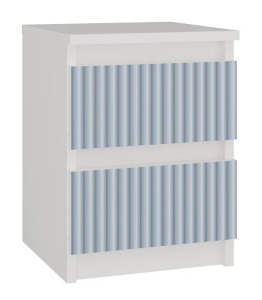 Drohmo MIX M2 Arteo éjjeliszekrény, 30x40x30 cm, fehér-kék