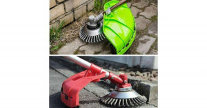 Gyomeltávolító kefe fűkaszához - 15 cm, térkő tisztító