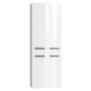 Thirassia 1K DD fürdőszoba szekrény, 60x174x30 cm, fényes fehér