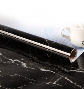 Öntapadós márvány fólia - fekete