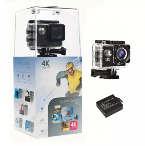 Sportkamera, WiFi-s 12MP akciókamera FullHD, 30m-ig vízálló, A+ 170° fekete