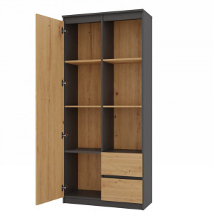 Riano MIX RS-80 Bily gardróbszekrény, 180x80x35 cm, antracit-tölgy