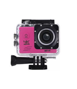 Sportkamera, WiFi-s 12MP akciókamera FullHD, 30m-ig vízálló, A+ 170°, pink