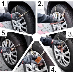 Hólánc készlet - 8 darab, kesztyű, csavarkulcs, univerzális méret