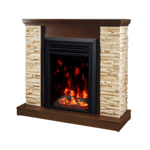 Kandallókészlet Rock barna & Cris, Art Flame, 903x980x300 mm, 1500 W