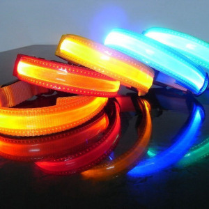 LED kutya nyakörv világító kutyanyakörv piros L