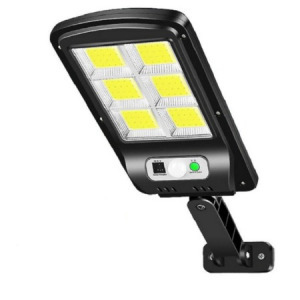 Vezeték nélküli napelemes 6x COB LED utcai fali lámpa fény-mozgásérzékelős távirányítóval - MS-804
