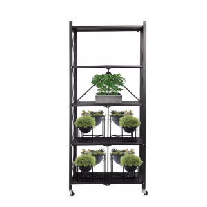 Lapra hajtható, gurulós konyhai tárolóállvány, fém