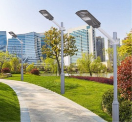 Intelligens mozgásérzékelős LED solar integrált napelemes 30W-os utcai lámpa