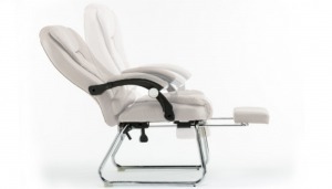Masszázsfotel lábtartóval, bézs