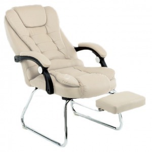 Masszázsfotel lábtartóval, bézs