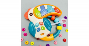 Tukán alakú zenélő oktatójáték színes zongora billentyűkkel babáknak