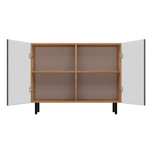 Shannan MIX Kama 2 komód (egyenes mintázat), 100x78x40 cm, tölgy-zöld