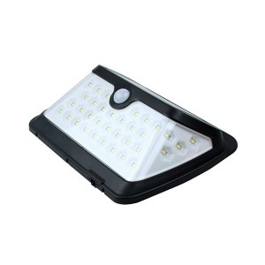 38 ledes napelemes fali lámpa mozgás- és fényérzékelővel / PIR+CDS szenzor