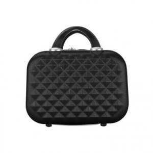 Utazóbőrönd szett kozmetikai táskával, fekete