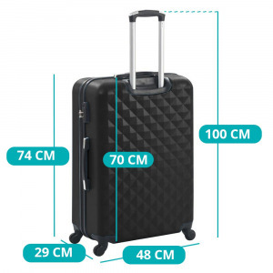 Utazóbőrönd szett kozmetikai táskával, fekete