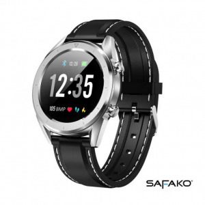 Safako SWP70 ezüst óra fekete szíjjal