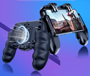 PUBG kontroller joystick, hűtőventilátor, iPhone és Android, fekete