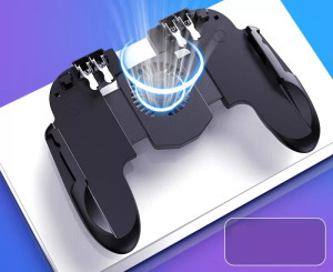 PUBG kontroller joystick, hűtőventilátor, iPhone és Android, fekete