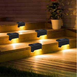 Steplamp 4 db intelligens szolár lépcső, kerítés világító led lámpa