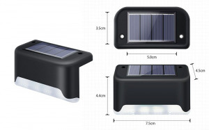 Steplamp 4 db intelligens szolár lépcső, kerítés világító led lámpa - korlátra, kerítésre is kiváló