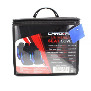 Carguard autós üléshuzat szett - kék / fekete - 9 db-os