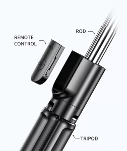 Bluetooth szelfibot tripod funkcióval, távirányítóval 18.5cm-68cm, fekete