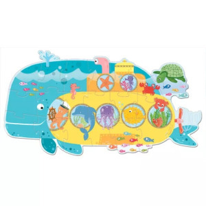 Sassi Utazó játék bőröndben - puzzle és kiskönyv, Állatok a tengeralattjárón