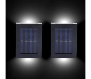 Mini, napelemes fali LED lámpa - 2 db