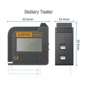 Aneng Digitális elemteszter 168MAX, ceruzaelem 1.2~4.8V, gombelem, hasáb 9V