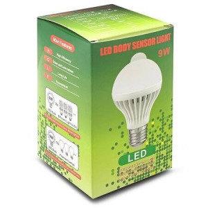 Mozgásérzékelős 9 w-tos led izzó - E27 foglalattal - MS-635
