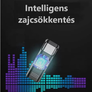 Vezeték nélküli mikrofon, élő közvetítés, videofelvételhez, fekete