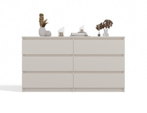 Kashar M6 140 fiókos szekrény, 138x75x40 cm, kasmír