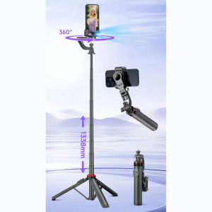 Mobiltelefon képstabilizátor, AI követés,1 axis gimbal, tripod/szelfibot
