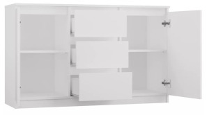 Drohmo 1D3S + 2D3S fiókos szekrény, 200x75x40 cm, fehér