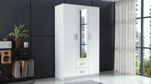 Drohmo Romana 120 gardróbszekrény, 120x205x52 cm, fehér