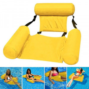 Nagyméretű, felfújható úszófotel, medence fotel - citromsárga