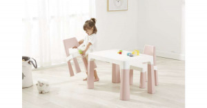 LittleONE  Dodo asztal + 2db szék -rózsaszín-fehér