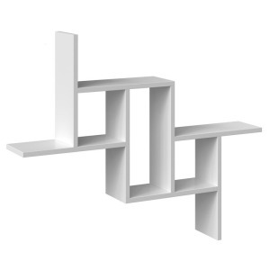 Drohmo Fiesta nyitott fali polc, tároló, 90x73,5x15 cm, fehér